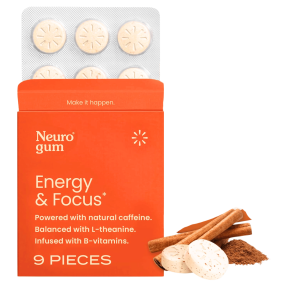 Neuro Energy & Focus Caffeinated Gum Cinnamon Front