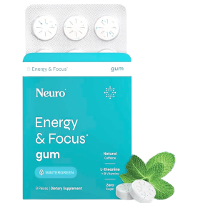 Neuro Energy & Focus Caffeinated Gum Wintergreen Front
