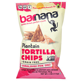 Barnana Grain-Free Plantain Tortilla Chips Himalayan Pink Salt, 113g