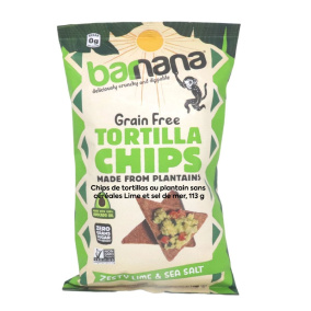 Barnana Grain-Free Plantain Tortilla Chips Lime & Sea Salt, 113g