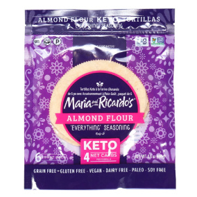 Maria & Ricardo's 6" Almond Flour Keto Tortillas With Everything Seasoning, Pack of 6