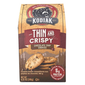 Front of Kodiak Thin and Crispy Chocolate Chip Cookies