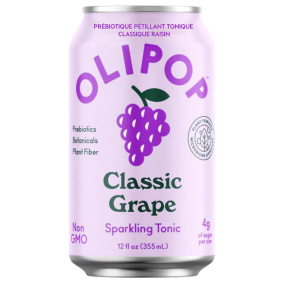 OLIPOP Low Sugar Prebiotic Sparkling Tonic Classic Grape, 355ml
