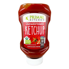 Front of Primal Kitchen Unsweetened Squeeze Ketchup