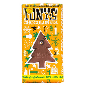 Tony's Chocolonely 32% Milk Chocolate Gingerbread, 180g
