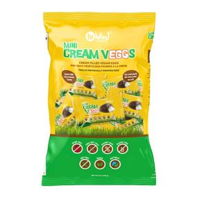 Front of No Whey Foods Vegan Creme Eggs Gluten-Free Dairy-Free Easter Chocolate Eggs