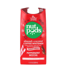 Front of Nutpods Peppermint Mocha Unsweetened Dairy-Free Creamer, 330ml