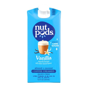 Front of Nupods Sweetened Creamer Dairy-Free Creamer Almond Coconut Creamer Vanilla Caramel