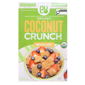 Front of Nuco Organic Grain-Free Coconut Crunch Cereal - Paleo Cereal - Gluten Free Cereal - High Fiber Cereal