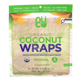 Front of Nuco 7.5" Coconut Paleo Wraps - Gluten Free Wrap - Vegan Wrap - Grain Free Wrap