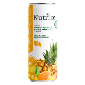 Front of Nutrize Sparkling Water Prebiotic Drink Tropical Twist