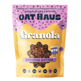 Front of Oat Haus Granola - Oat Haus Brownie Batter - Chocolate Granola - Gluten Free Granola - Vegan Granola