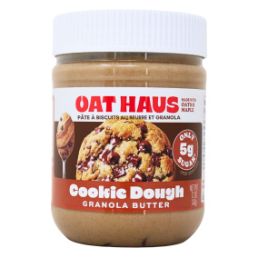 Front of Oat Haus Cookie Dough Granola Butter - School Safe Spread - Gluten Free Edible Cookie Dough - Allergen Free Cookie - Cookie Butter Vegan