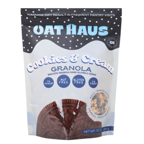 Front of Oat Haus Granola - Oat Haus Cookie Granola - Cookies And Cream Granola - Gluten Free Granola - Vegan Granola - Nut Free Granola