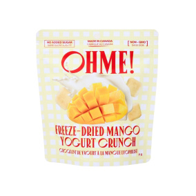 Front of OHME! Freeze Dried Mangoes - Freeze Dried Fruit - Yogurt Bites - Mango Yogurt Bites