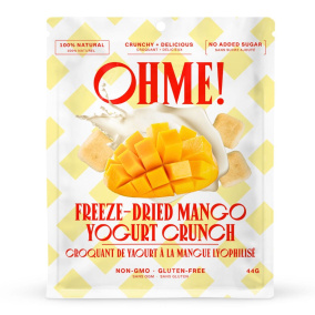 Front of OHME! Freeze Dried Mangoes - Dried Mangoes - Mango Yogurt - Yogurt Bites