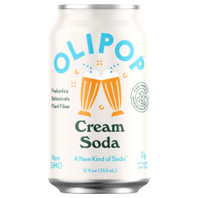 OLIPOP Low Sugar Prebiotic Sparkling Tonic Cream Soda, 355ml