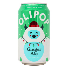 Front of OLIPOP Low Sugar Prebiotic Sparkling Tonic Ginger Ale - Healthy Soda Alternatives - Diet Ginger Ale - Sugar Free Ginger Ale