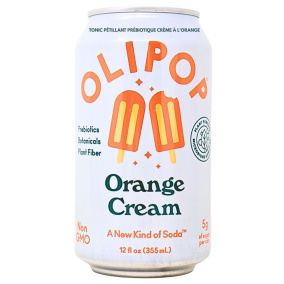 OLIPOP Low Sugar Prebiotic Sparkling Tonic Orange Cream Front