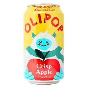 Front of OLIPOP Prebiotic Soda Sparkling Tonic Crisp Apple - Prebiotic Soda -Healthy Soda Alternatives - Healthy Soft Drinks