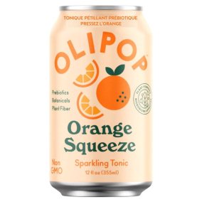 OLIPOP Low Sugar Prebiotic Sparkling Tonic Orange Squeeze, 355mL