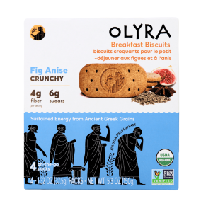 Front of Olyra Breakfast Biscuits - Ancient Grain Biscuits - Fig Cookies - Anise Cookies