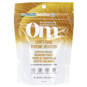 Om Mushroom Superfood Lion’s Mane Certified Organic Mushroom Powder, 60g