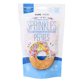 Pure Food by Estee Naturally-Coloured Sprinkles Crunchy Rainbow, 142g - Sprinkles For Cake Decorating, Rainbow Jimmies