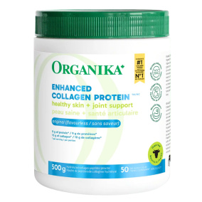 Front of Organika Enhanced Collagen Original - Flavourless Collagen - Grass-Fed Collagen - Hydrolyzed Collagen Peptides Powder Canada