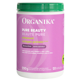 Front of Organika Enhanced Collagen Pure Beauty - Beauty Collagen Powder - Collagen With Hyaluronic Acid - Collagen With Vitamin C