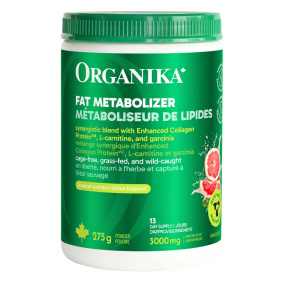 Front of Organika Metaboost Fat Metabolizing Complex With Collagen L-Carnitine Garcina Camboga Fat Burning Supplement