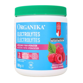 Front of Organika Sugar-Free Electrolyte Mix Wild Raspberry - Electrolyte Drink - Best Electrolyte Drink - Natural Electrolyte Drink