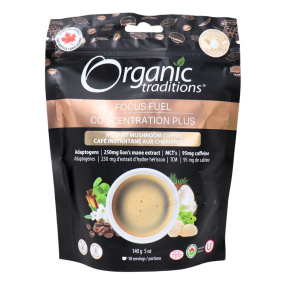 Front of Organic Traditions Focus Fuel Coffee Adaptogen Coffee