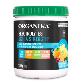 Front of Organika Sugar-Free Electrolytes Extra Strength Fruit Punch