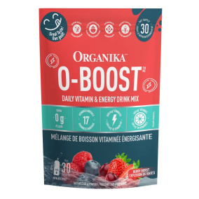 Organika O-BOOST Sugar-Free Vitamin & Energy Drink Mix Berry Burst, 30 Sachets