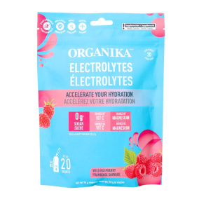 Front of Organika Sugar-Free Electrolytes Wild Raspberry
