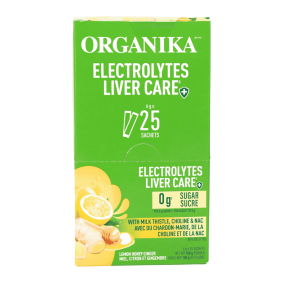 Organika Zero Sugar Electrolytes Liver Care Lemon Honey Ginger, 25 Sachets