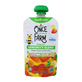 Once Upon a Farm Organic Immunity Blend Mango, Banana & Spirulina Front