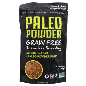 Paleo Powder Grain Free Breadless Breading Almond + Flax + Paleo Powder Pink, 227g