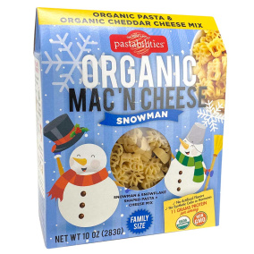 Pastabilities Organic Mac 'N Cheese Snowman Family Size, 283g