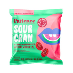 Front of Patience Fruit & Co Sour Cran Dried Cranberry Candy Watermelon
