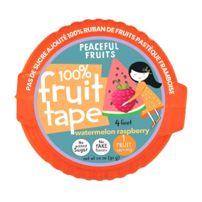 Front of Peaceful Fruits No Added Sugar 100% Fruit Tape Watermelon Raspberry