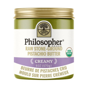 Philosopher Foods Raw Stone-Ground Pistachio Butter Creamy, 170g