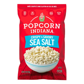 Front of Popcorn Indiana Gluten-Free Kettle Corn Sea Salt - Popcorn Gluten Free - Sea Salt Popcorn - Salted Popcorn