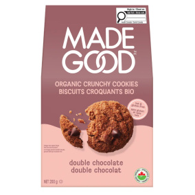 Front of MadeGood Allergen Friendly Cookies Double Chocolate