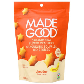MadeGood Gluten-Free & Organic Star Puffed Crackers Cheddar, 121g