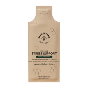 Front of Beekeeper's Naturals Propolis - Liposomal Supplement - Stress Supplement - Anxiety Supplement -  Ashwagandha Supplement - Ashwagandha L Theanine