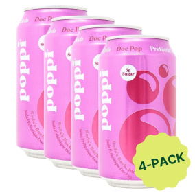 Poppi Prebiotic Soda Doc Pop 4-Pack, 355 mL each Front