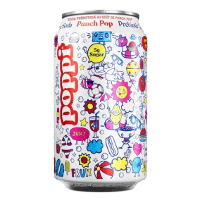 Front of Poppi Prebiotic Soda Punch Pop - Prebiotic Soda Canada - Poppi Drink - Poppi Canada - Prebiotic Soda