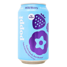 Front of Poppi Prebiotic Soda Wild Berry - Poppi Drink - Poppi Canada - Prebiotic Soda